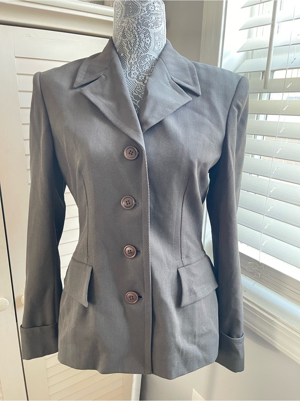 AKA Eddie Bauer Tailored Button-Front Blazer